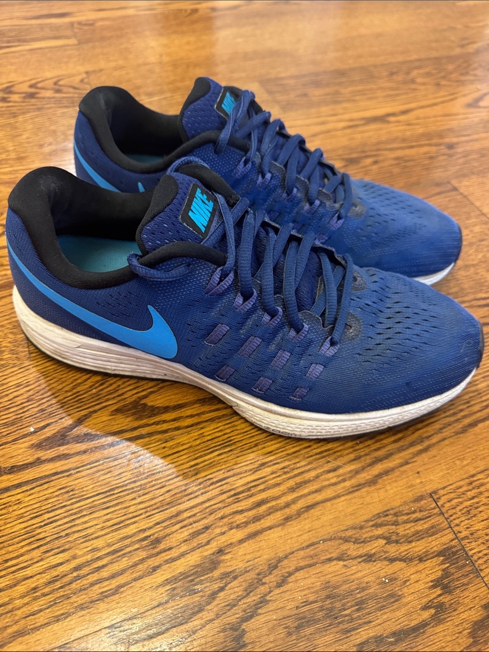 Nike Navy and Teal Men's Running Shoes